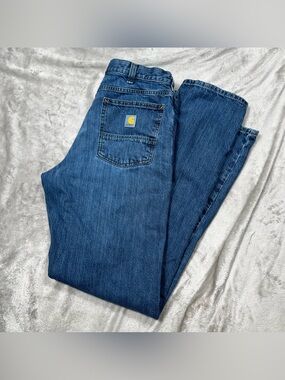 Carhartt Relaxed 5 Pocket Jeans Mens 34x36 Blue Denim Cotton BD5119 105119